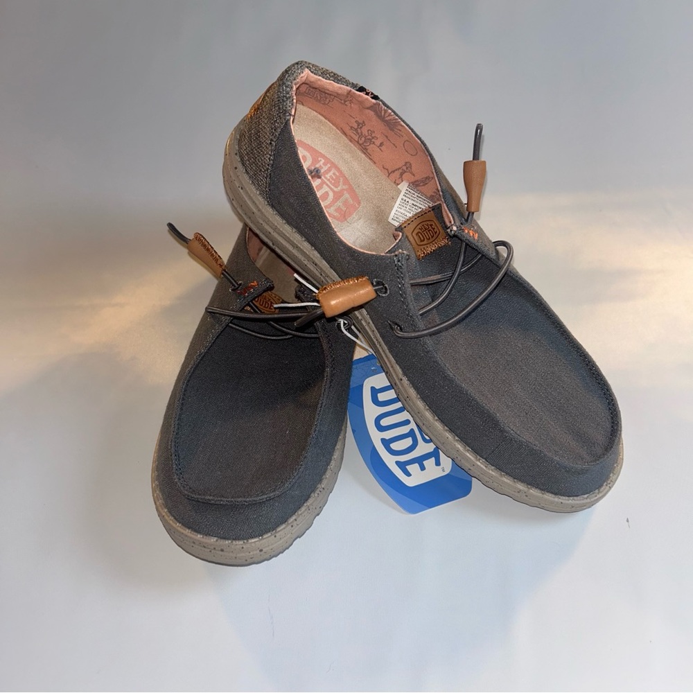 Hey Dude  Womans Wendy Washed Charcoal size 8 NWT